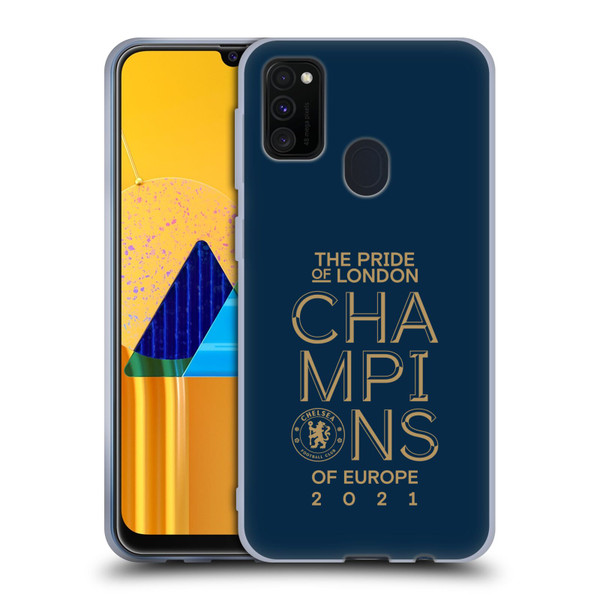 Chelsea Football Club 2021 Champions The Pride Of London Soft Gel Case for Samsung Galaxy M30s (2019)/M21 (2020)