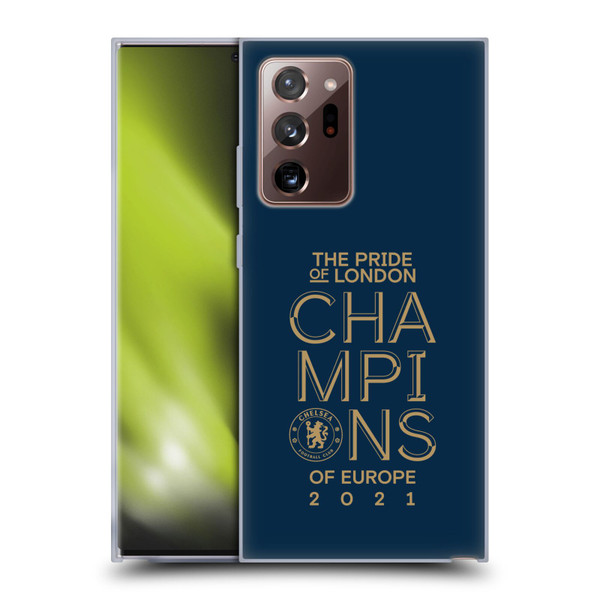 Chelsea Football Club 2021 Champions The Pride Of London Soft Gel Case for Samsung Galaxy Note20 Ultra / 5G
