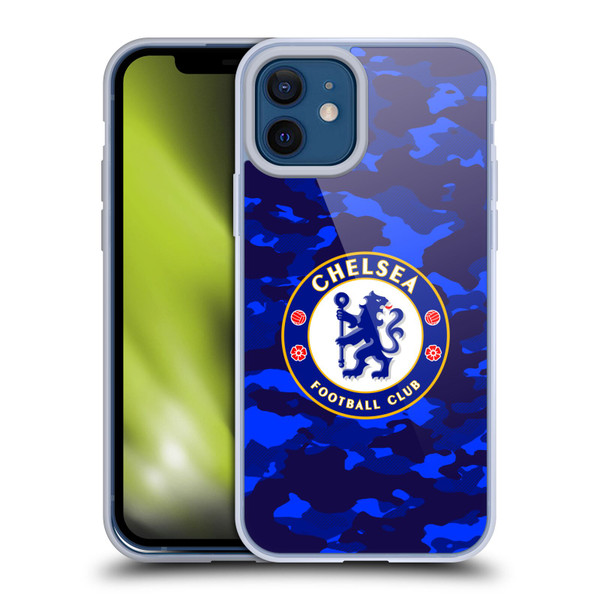 Chelsea Football Club Crest Camouflage Soft Gel Case for Apple iPhone 12 / iPhone 12 Pro