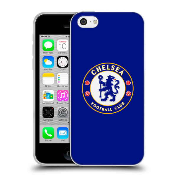 Chelsea Football Club Crest Plain Blue Soft Gel Case for Apple iPhone 5c