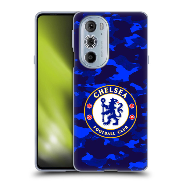 Chelsea Football Club Crest Camouflage Soft Gel Case for Motorola Edge X30