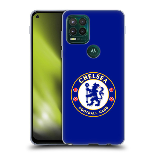 Chelsea Football Club Crest Plain Blue Soft Gel Case for Motorola Moto G Stylus 5G 2021