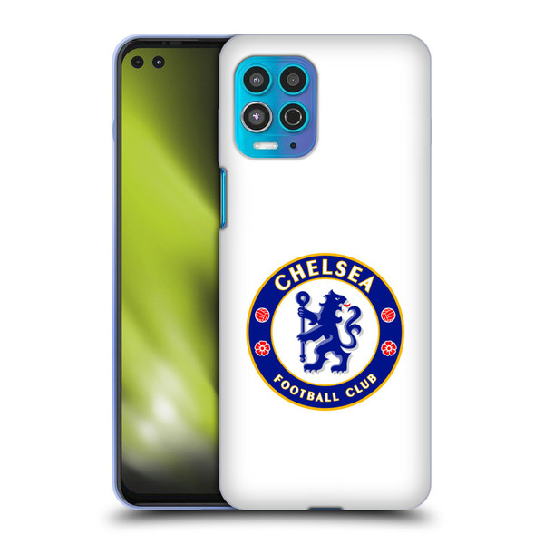 Chelsea Football Club Crest Plain White Soft Gel Case for Motorola Moto G100