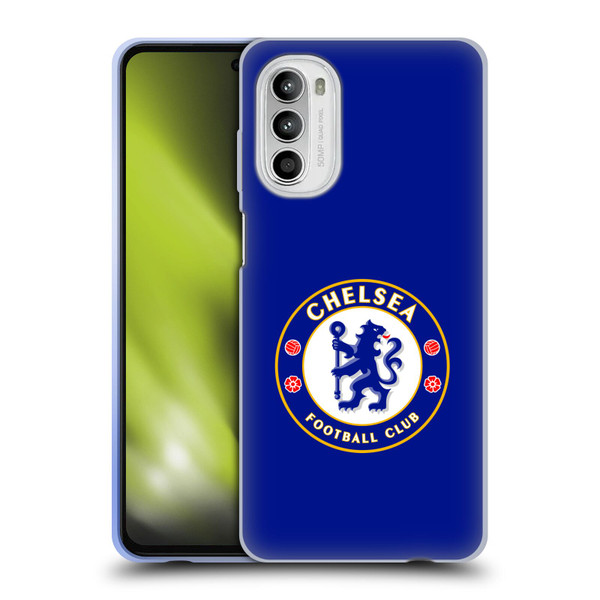 Chelsea Football Club Crest Plain Blue Soft Gel Case for Motorola Moto G52
