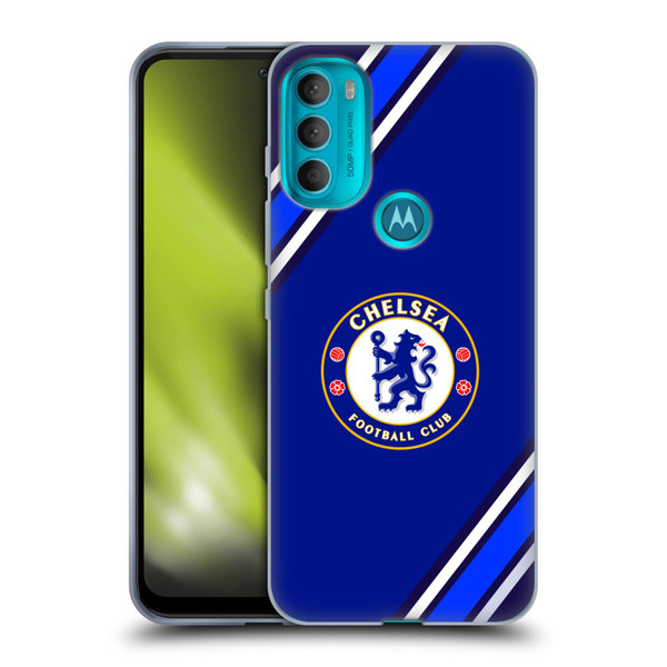 Chelsea Football Club Crest Stripes Soft Gel Case for Motorola Moto G71 5G