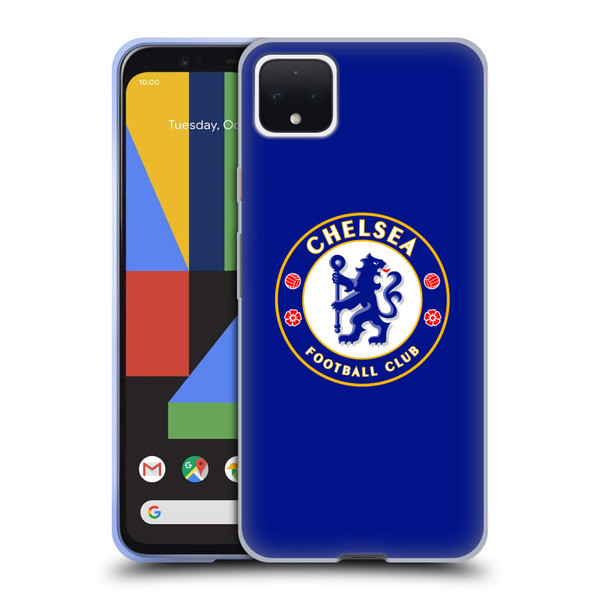 Chelsea Football Club Crest Plain Blue Soft Gel Case for Google Pixel 4 XL