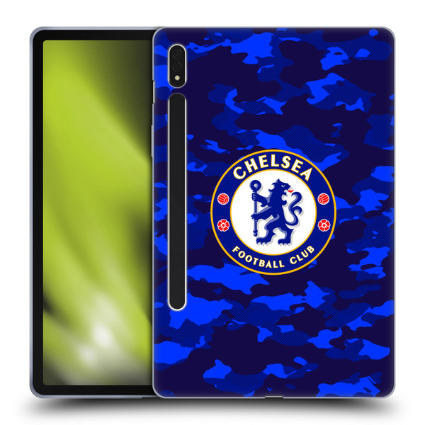 Chelsea Football Club Crest Camouflage Soft Gel Case for Samsung Galaxy Tab S8