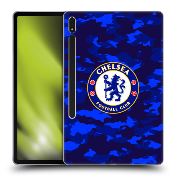 Chelsea Football Club Crest Camouflage Soft Gel Case for Samsung Galaxy Tab S8 Plus