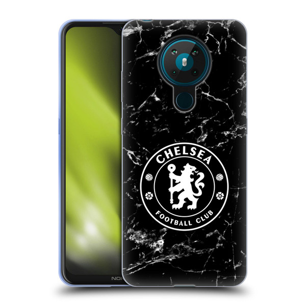 Chelsea Football Club Crest Black Marble Soft Gel Case for Nokia 5.3
