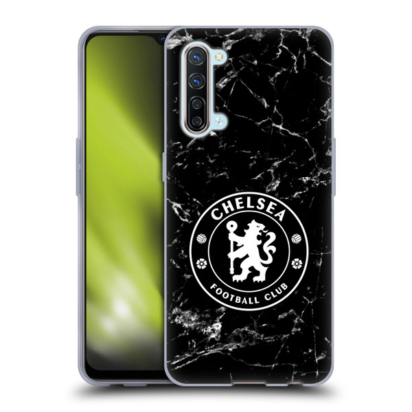 Chelsea Football Club Crest Black Marble Soft Gel Case for OPPO Find X2 Lite 5G