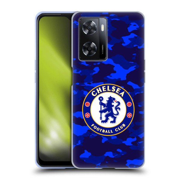 Chelsea Football Club Crest Camouflage Soft Gel Case for OPPO A57s