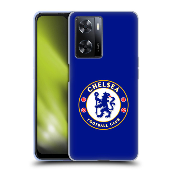 Chelsea Football Club Crest Plain Blue Soft Gel Case for OPPO A57s