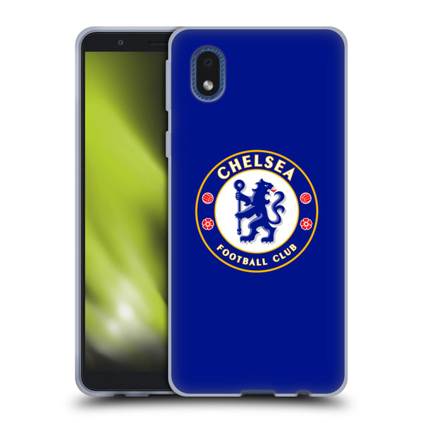 Chelsea Football Club Crest Plain Blue Soft Gel Case for Samsung Galaxy A01 Core (2020)