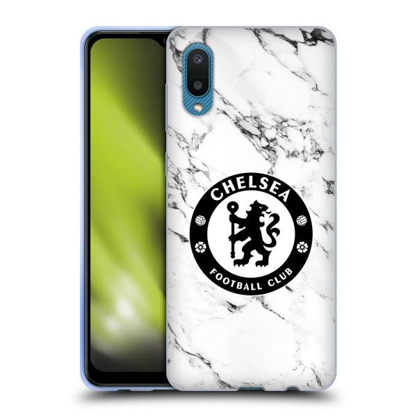Chelsea Football Club Crest White Marble Soft Gel Case for Samsung Galaxy A02/M02 (2021)
