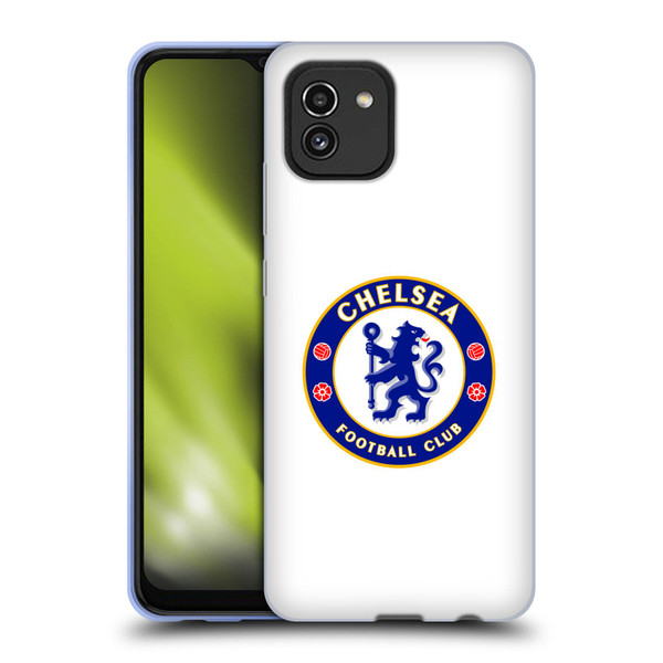 Chelsea Football Club Crest Plain White Soft Gel Case for Samsung Galaxy A03 (2021)