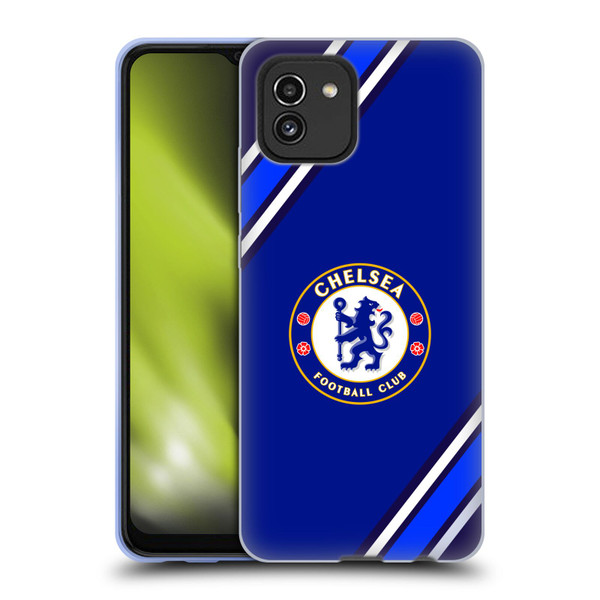 Chelsea Football Club Crest Stripes Soft Gel Case for Samsung Galaxy A03 (2021)