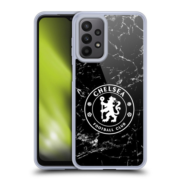 Chelsea Football Club Crest Black Marble Soft Gel Case for Samsung Galaxy A23 / 5G (2022)