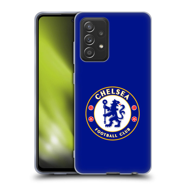 Chelsea Football Club Crest Plain Blue Soft Gel Case for Samsung Galaxy A52 / A52s / 5G (2021)