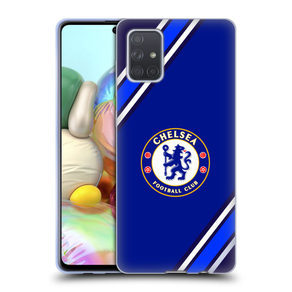Chelsea Football Club Crest Stripes Soft Gel Case for Samsung Galaxy A71 (2019)