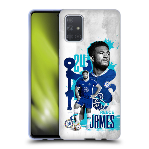 Chelsea Football Club 2022/23 First Team Reece James Soft Gel Case for Samsung Galaxy A71 (2019)