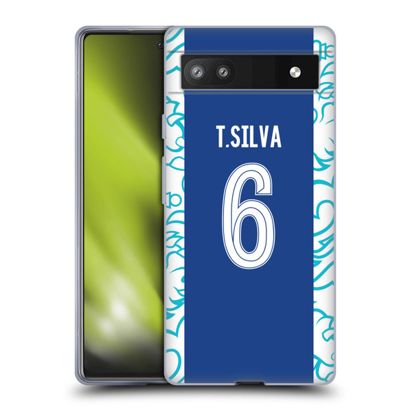 Chelsea Football Club 2022/23 Players Home Kit Thiago Silva Soft Gel Case for Google Pixel 6a