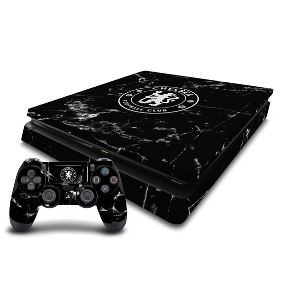 Chelsea Football Club Art Black Marble Vinyl Sticker Skin Decal Cover for Sony PS4 Slim Console & Controller