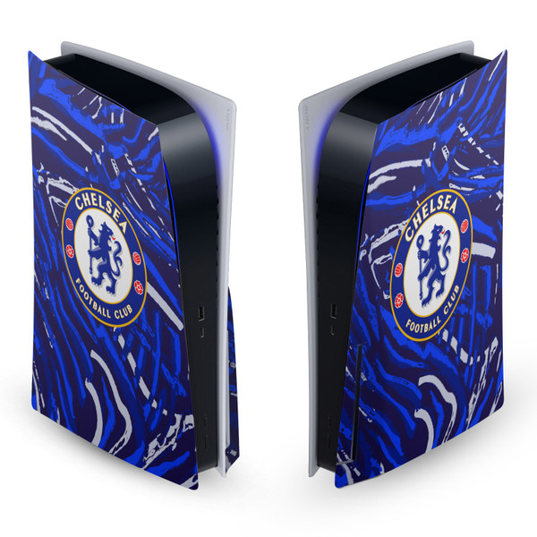 Chelsea Football Club Art Abstract Brush Vinyl Sticker Skin Decal Cover for Sony PS5 Disc Edition Console