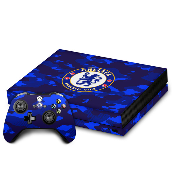 Chelsea Football Club Art Camouflage Vinyl Sticker Skin Decal Cover for Microsoft Xbox One X Bundle