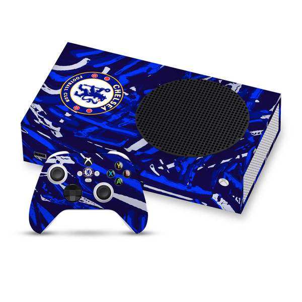 Chelsea Football Club Art Abstract Brush Vinyl Sticker Skin Decal Cover for Microsoft Series S Console & Controller