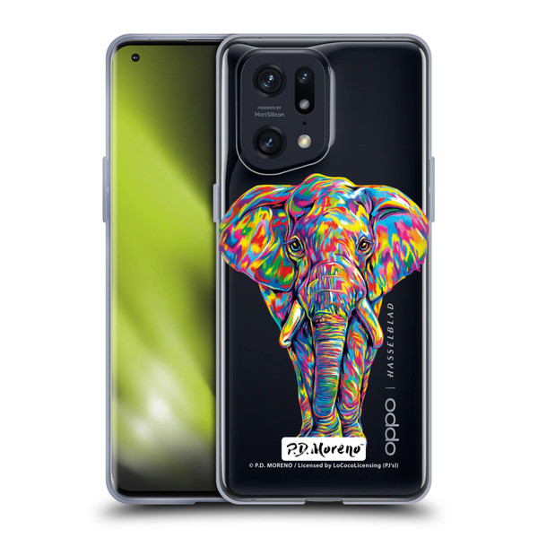 P.D. Moreno Animals Elephant Soft Gel Case for OPPO Find X5 Pro