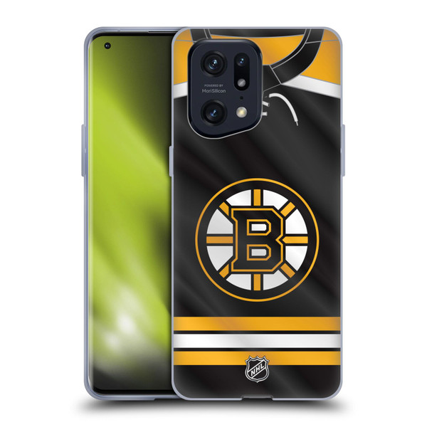 NHL Boston Bruins Jersey Soft Gel Case for OPPO Find X5 Pro