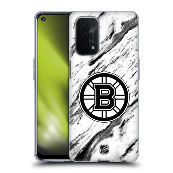 NHL Boston Bruins Marble Soft Gel Case for OPPO A54 5G