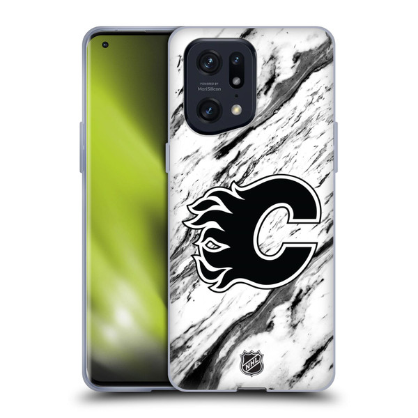 NHL Calgary Flames Marble Soft Gel Case for OPPO Find X5 Pro
