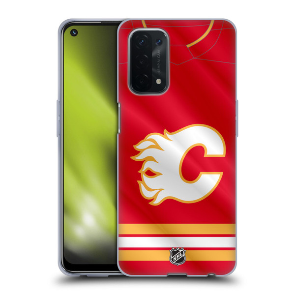NHL Calgary Flames Jersey Soft Gel Case for OPPO A54 5G