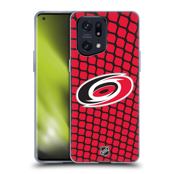 NHL Carolina Hurricanes Net Pattern Soft Gel Case for OPPO Find X5 Pro