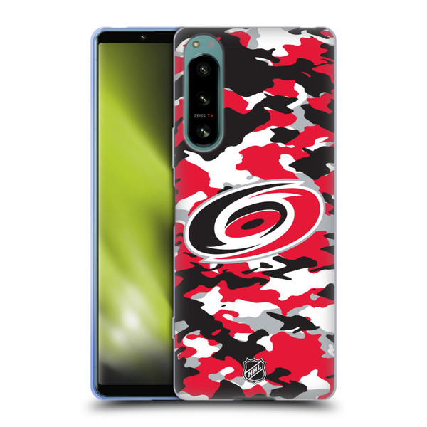 NHL Carolina Hurricanes Camouflage Soft Gel Case for Sony Xperia 5 IV