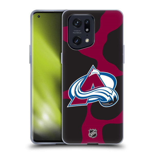 NHL Colorado Avalanche Cow Pattern Soft Gel Case for OPPO Find X5 Pro