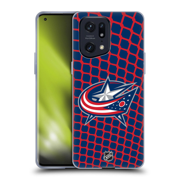 NHL Columbus Blue Jackets Net Pattern Soft Gel Case for OPPO Find X5 Pro