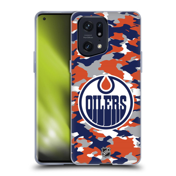 NHL Edmonton Oilers Camouflage Soft Gel Case for OPPO Find X5 Pro