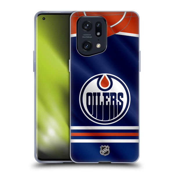 NHL Edmonton Oilers Jersey Soft Gel Case for OPPO Find X5 Pro