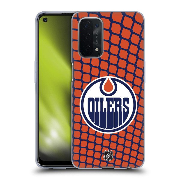 NHL Edmonton Oilers Net Pattern Soft Gel Case for OPPO A54 5G
