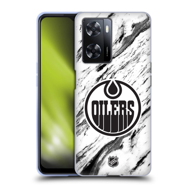 NHL Edmonton Oilers Marble Soft Gel Case for OPPO A57s
