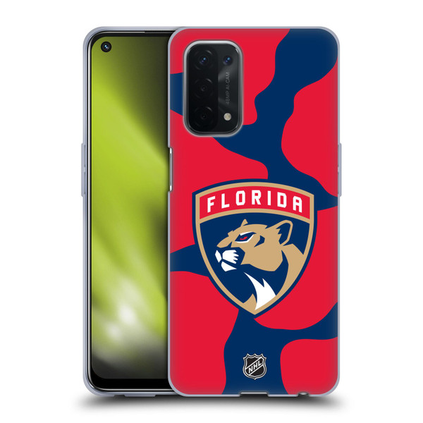 NHL Florida Panthers Cow Pattern Soft Gel Case for OPPO A54 5G