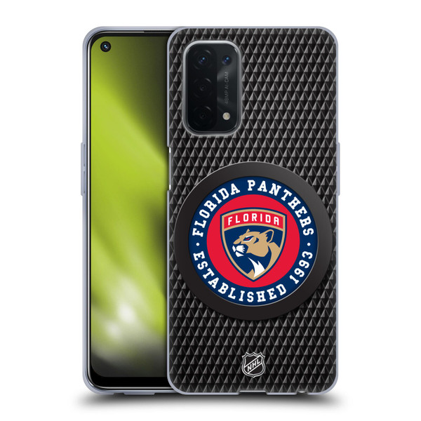 NHL Florida Panthers Puck Texture Soft Gel Case for OPPO A54 5G