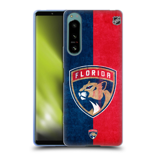 NHL Florida Panthers Half Distressed Soft Gel Case for Sony Xperia 5 IV