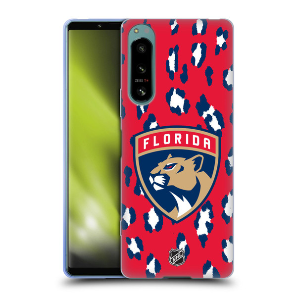 NHL Florida Panthers Leopard Pattern Soft Gel Case for Sony Xperia 5 IV