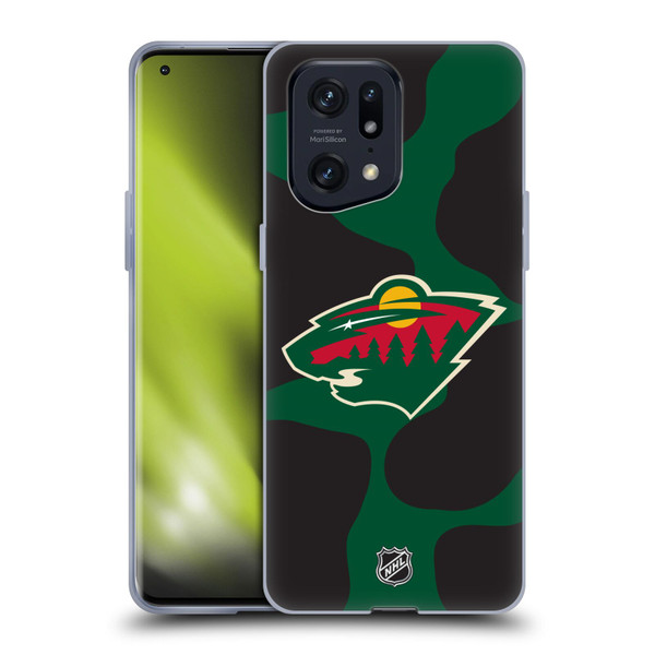 NHL Minnesota Wild Cow Pattern Soft Gel Case for OPPO Find X5 Pro
