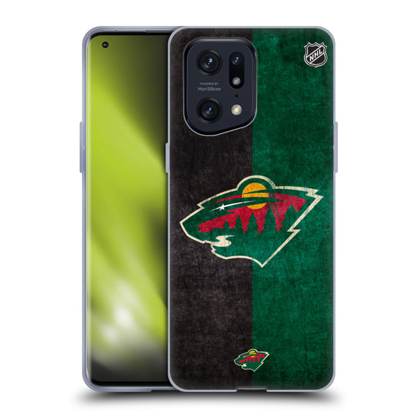 NHL Minnesota Wild Half Distressed Soft Gel Case for OPPO Find X5 Pro