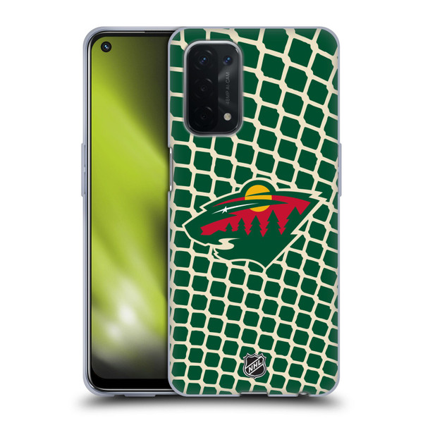 NHL Minnesota Wild Net Pattern Soft Gel Case for OPPO A54 5G