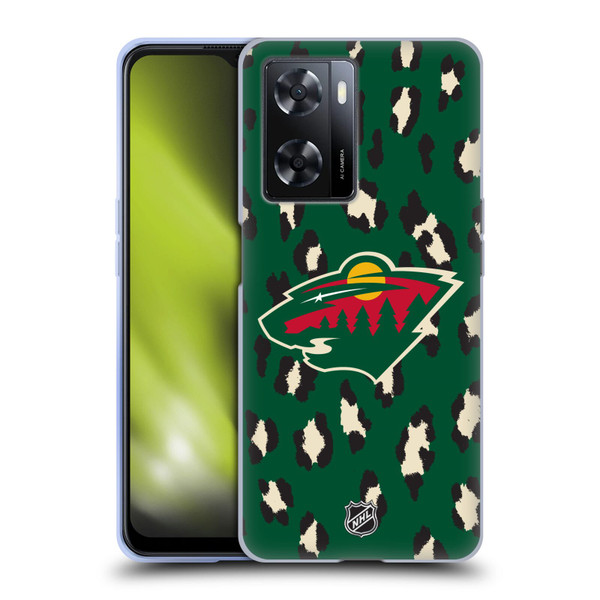 NHL Minnesota Wild Leopard Pattern Soft Gel Case for OPPO A57s
